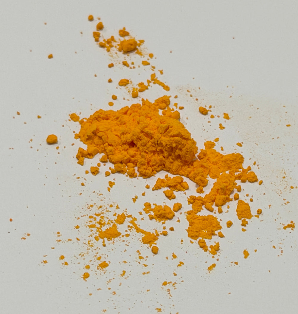 Orange powder on a white background