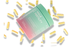 Glowbody Supps Male Fertility Supplement packaging with yellow capsules on a white background. Male multi vitamin